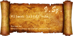Vilmos Szilárda névjegykártya